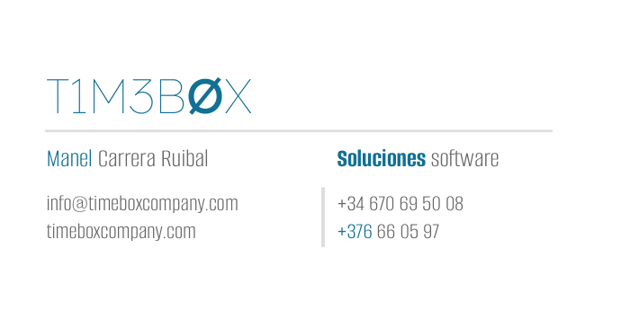 Tarjeta de visita Timebox